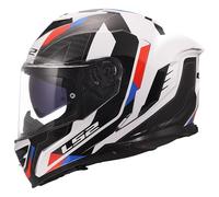 LS2 Helmets Casco Integral Modelo FF818 Storm III Sporty White Blue Red Totalmente Homologado 22.06 (L 59/60)