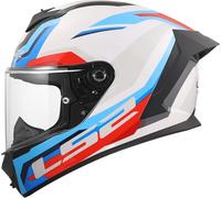 LS2 Helmets Casco Integral Modelo FF820 Rapid III Hyper Blanco Azul y Rojo Totalmente Homologado 22.06 (M 57/58)