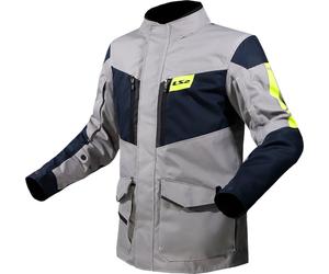 LS2 Metropolis Evo Chaqueta textil de moto impermeable, gris/azul oscuro/amarillo neón, Talla 5XL