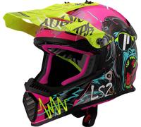 LS2, Casco Moto Cross Niños FAST II MINI GORILLA Gloss Purple, S