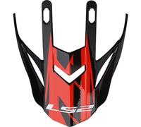 LS2 MX437 Fast Evo Pico del casco, negro/rojo, Talla única