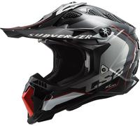 LS2 MX700 Subverter Evo II Arched Casco de motocross, negro-plata, tamaño XS para Hombres