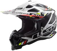 LS2 MX700 Subverter Evo II Stomp Casco de motocross, negro-blanco, tamaño M para Hombres