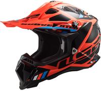 LS2 MX700 Subverter Evo II Stomp Casco de motocross, negro/neón naranja, Talla XXL (63/64)