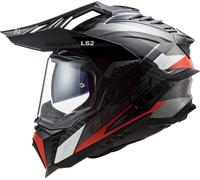 LS2 MX701 C Explorer Frontier G Casco de motocross, negro/rojo, Talla XL (61/62)