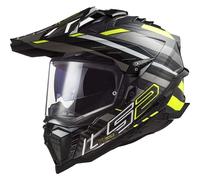LS2 MX701 Carbon Explorer Edge negro brillante amarillo - Adventure casco mot...