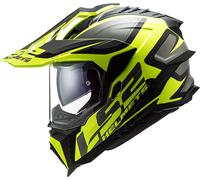 LS2 MX701 Explorer Alter Matt Casco de motocross, negro-amarillo, tamaño S para Hombres