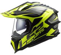LS2 MX701 Explorer Alter Matt Casco de motocross, negro-amarillo, tamaño L para Hombres