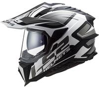 LS2 MX701 Explorer Alter Matt Casco de motocross, negro mate/blanco, Talla XS (53/54)