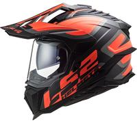 LS2 MX701 Explorer Alter Matt Casco de motocross, negro mate/naranja, Talla XXL (63/64)