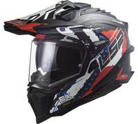 LS2 MX701 Explorer C Extend Carbon Casco de motocross, negro mate/rojo, Talla XS (53/54)