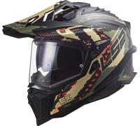 LS2 MX701 Explorer Carbon Extend, casco de enduro XL male Mate Negro/Verde Oscuro/Beige