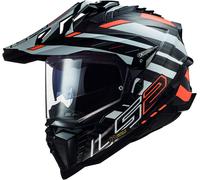LS2 MX701 Explorer Carbon Edge, casco enduro M male Negro/Naranja/Blanco
