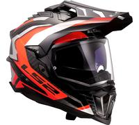 LS2 MX701 Explorer Carbon Frontier II, casco de aventura L male Negro/Naranja/Gris