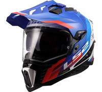LS2 MX701 Explorer Hexa, casco de aventura 3XL female Blanco/Azul/Rojo