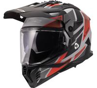 LS2 MX702 Pioneer II Block, casco de aventura XS female Mate Gris/Rojo/Negro