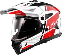 LS2 MX702 Pioneer II Hill, casco enduro 3XL male Blanco/Rojo