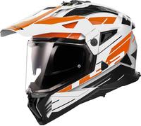 LS2 MX702 Pioneer II Namib Casco de motocross, blanco/naranja, Talla XS (53/54)