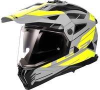LS2 MX702 Pioneer II Namib Casco de motocross, Gris mate/amarillo neón, Talla XS (53/54)