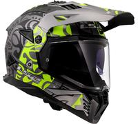 LS2 MX702 Pioneer II Rangi, casco de aventura L male Plata/Amarillo Neón/Negro