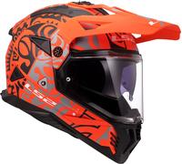 LS2 MX702 Pioneer II Rangi, casco de aventura M male Naranja/Plata/Negro
