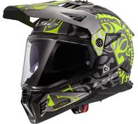 LS2 MX702 Pioneer II Rangi Casco de motocross, gris-amarillo, tamaño XL para Hombres