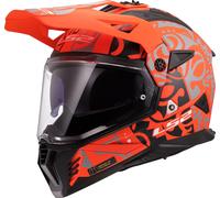 LS2 MX702 Pioneer II Rangi Casco de motocross, naranja, tamaño 3XL para Hombres