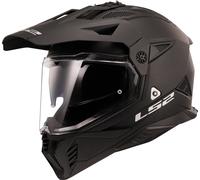 LS2 MX702 Pioneer II Solid Casco de motocross, negro, tamaño 2XL para Hombres