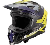 LS2 MX703 X-Force Galuo Carbon Casco de motocross, gris-amarillo, tamaño 3XL para Hombres