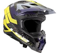 LS2 MX703 X-Force Galuo Carbon Casco de motocross, gris-amarillo, tamaño 2XL para Hombres