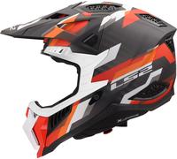 LS2 MX703 X-Force Phantom, casco de motocross 3XL female Mate Negro/Gris/Naranja/Rojo