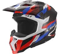 LS2 MX703 X-Force Phantom Casco de motocross, blanco-rojo-azul, tamaño L para Hombres