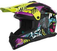 LS2 MX708 Fast II Gorilla, casco cruzado S male Negro/Lila/Amarillo Neón