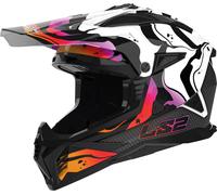 LS2 MX708 Fast II Wash, casco cruzado L male Blanco/Negro/Rojo
