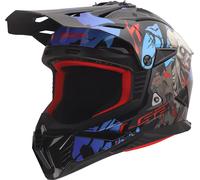 LS2 MX708 Fast II Zombie II Casco de motocross, negro/rojo/azul, Talla L (59/60)