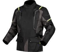 LS2 Narvik Chaqueta textil de moto impermeable, negro-gris-amarillo, tamaño S para Hombres