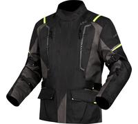LS2 Narvik Chaqueta textil de moto impermeable, negro-gris-amarillo, tamaño M para Hombres