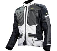 LS2 Norway Chaqueta textil de moto impermeable, negro-gris-amarillo, tamaño XL para Hombres