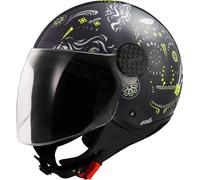 LS2 OF558 Sphere Lux II Maxca Casco Jet, negro-amarillo, tamaño XS para Hombres