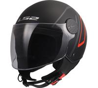 LS2 OF558 Sphere Lux II Minim Casco abierto, negro-rojo, tamaño S para Hombres