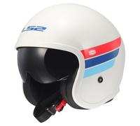 Casco LS2 OF599 Spitfire II Retro Blanco-azul-rojo L