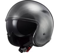 LS2 OF599 Spitfire II Jeans, casco jet XXL male Plata/Gris