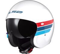 LS2 OF599 Spitfire II Retro Casco Jet, blanco/azul/rojo, Talla L (59/60)