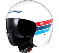 LS2 OF599 Spitfire II Retro, casco jet S male Blanco/Azul/Rojo