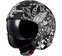 LS2 OF599 Spitfire II Tribal Casco Jet, negro-blanco, tamaño S para Hombres