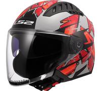 LS2 OF600 Copter II Kanji Casco Jet, gris-plata, tamaño M para Hombres