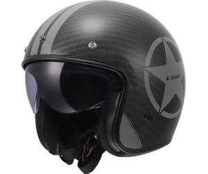 LS2 OF601 Bob II Carbon Star Casco abierto, gris, Talla S (55/56)