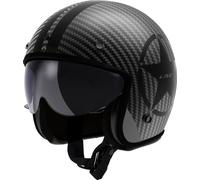 LS2 OF601 Bob II Carbon Star, casco jet L male Mate Negro/Gris