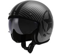LS2 OF601 Bob II Carbon Star, casco jet M male Mate Negro/Gris