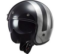 LS2 OF601 Bob II Lines, casco jet XS male Negro/Plata/Gris